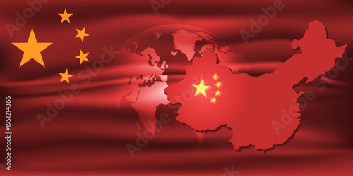 Vector illustrations of the chinese economy and new world order and strategic.