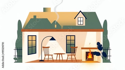 Cozy Home Illustration - A Warm and Inviting Scene.