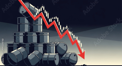 Oil Price Decline - Barrels and a Downward Trend.