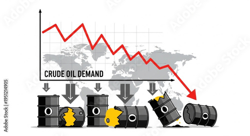 Crude Oil Demand Decline - A Visual Representation of Market Trends.