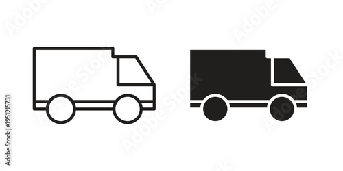 logistics truck icon in line design. icon for website design, mobile app, ui