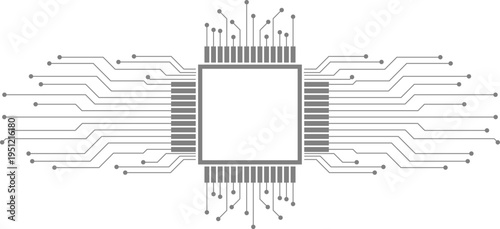 Fotografía Microchip Processor Digital Circuit Technology Network Connection Vector Illustr