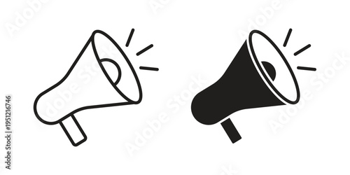 Megaphone icon in line design. icon for website design, mobile app, ui
