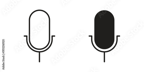 Microphone icon in line design. icon for website design, mobile app, ui