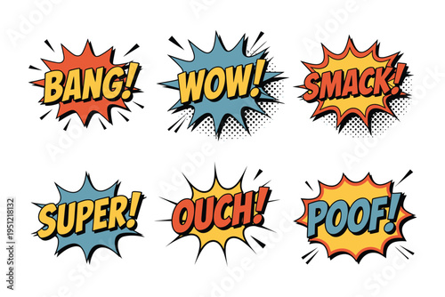 Speech bubbles icon, comic style speech balloons in different colors, vibrant dialogue symbols