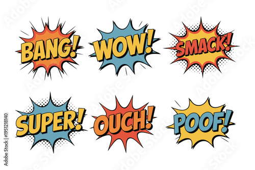Speech bubbles icon, comic style speech balloons in different colors, vibrant dialogue symbols