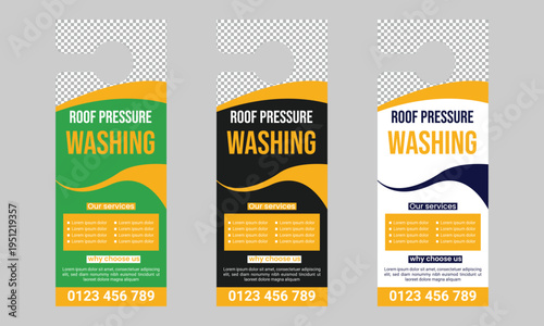 Pressure Washing Door Hanger Design Template