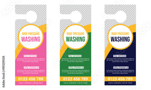 Pressure Washing Door Hanger Design Template
