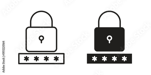 Password icon in line design. icon for website design, mobile app, ui