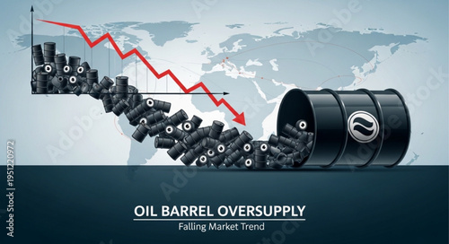 Oil Barrel Oversupply - A Visual Representation of Falling Prices.
