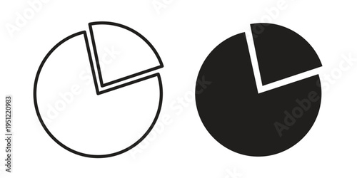 Pie chart icon in line design. icon for website design, mobile app, ui