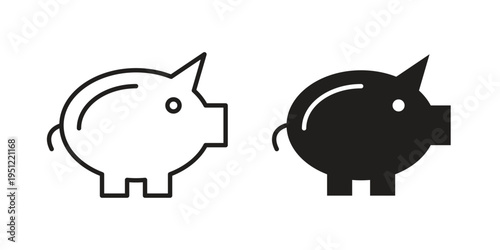 Piggy bank icon in line design. icon for website design, mobile app, ui