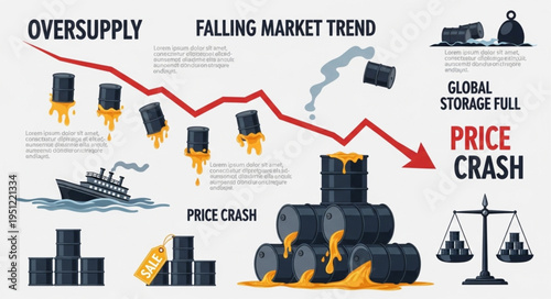 Oil Market Crash - Oversupply and Falling Prices in the Energy Sector.