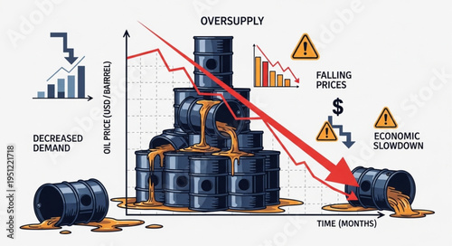 Oil Oversupply and Economic Downturn - A Visual Representation.