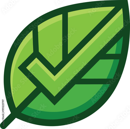 Green leaf with a white checkmark symbolizing approval or success Earth Day 2026 Earth Day 2027 Earth Day