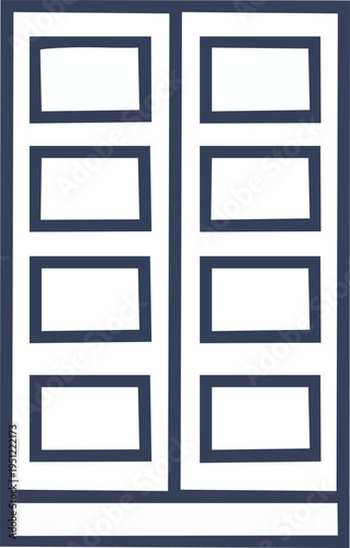 Minimal line icon of a chocolate bar with segmented squares, dessert food icon