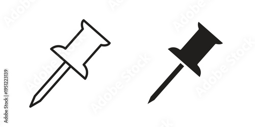 Push pin icon in line design. icon for website design, mobile app, ui