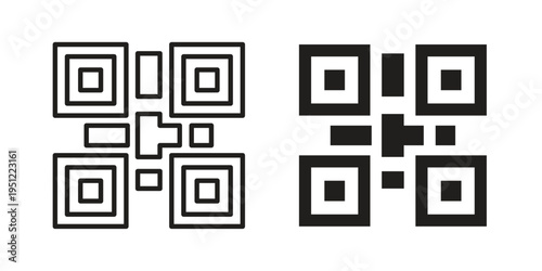 QR code icon in line design. icon for website design, mobile app, ui
