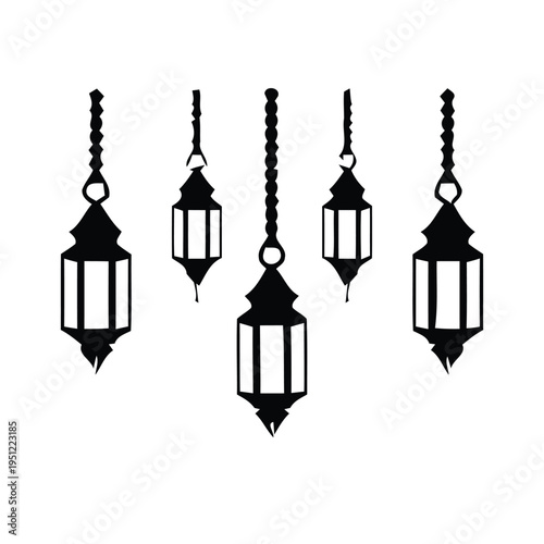 Elegant modern chandelier with sleek geometric pendant lights hanging in a minimalist interior isolated on white background, Vector, illustration