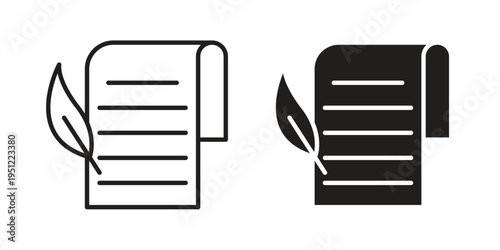 Quill icon in line design. icon for website design, mobile app, ui