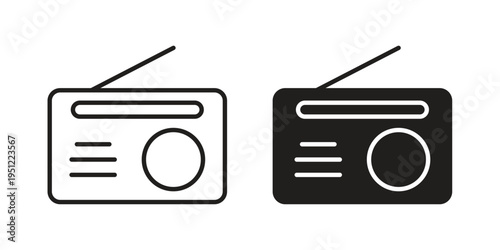 Radio icon in line design. icon for website design, mobile app, ui