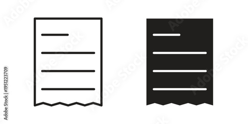 Receipt icon in line design. icon for website design, mobile app, ui