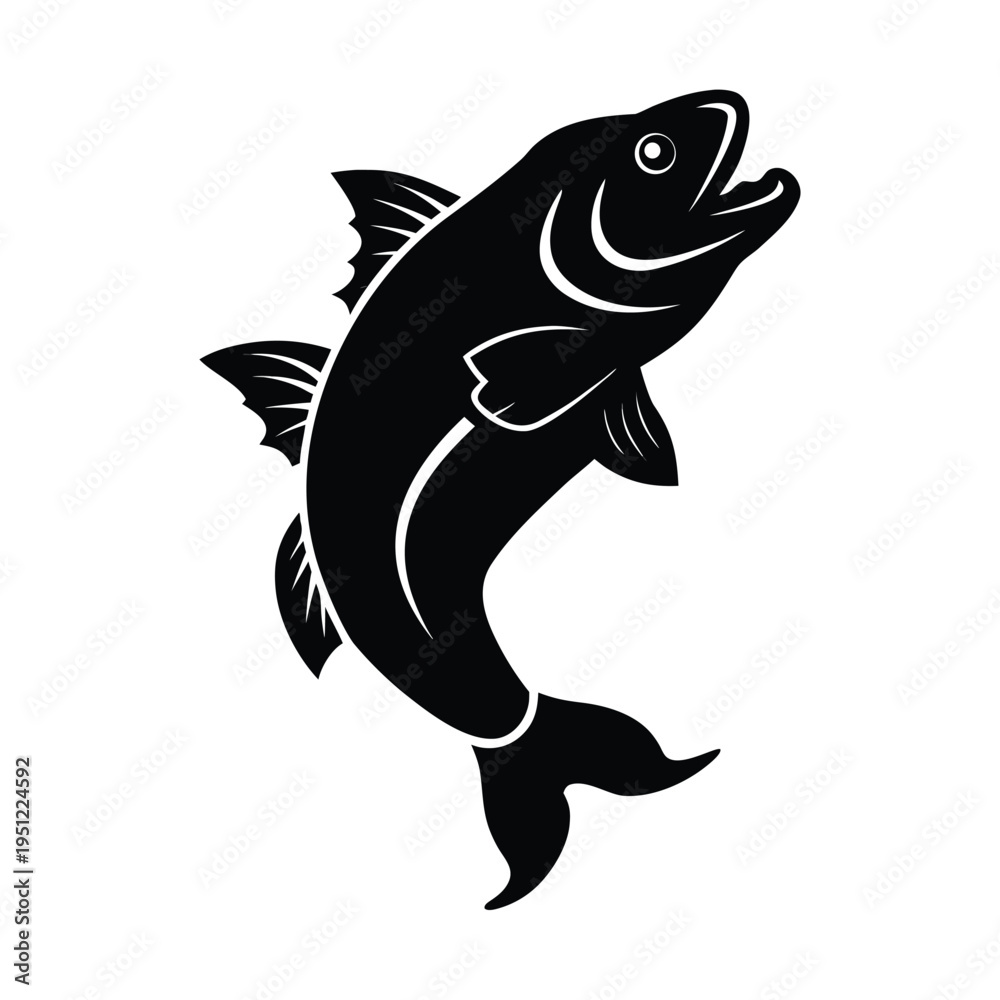 Fototapeta premium Simple Modern Furniture and Fish Silhouette Icon Bundle