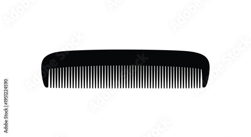 Simple black comb isolated on a white background a striking silhouette