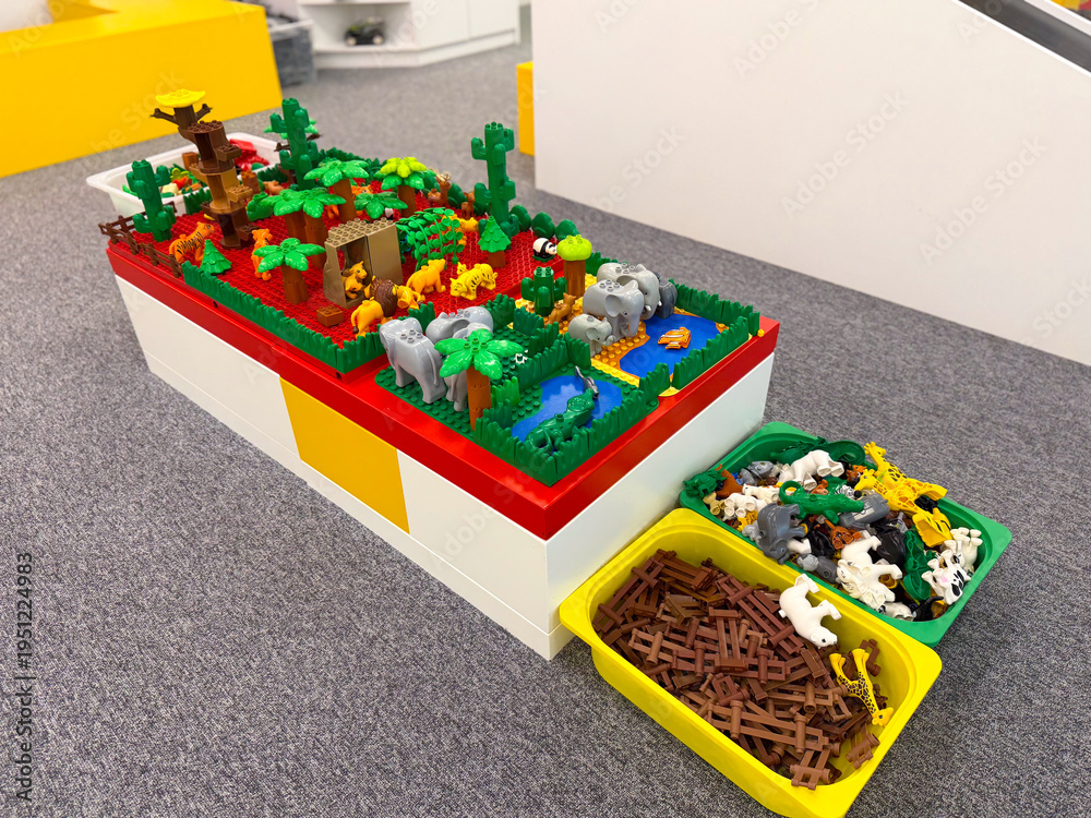 Fototapeta premium Lego jungle diorama with animals