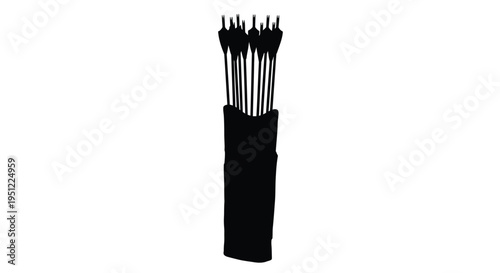 A bundle of arrows displayed in a striking black silhouette