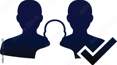 Family approval illustration group child checkmark selection concept