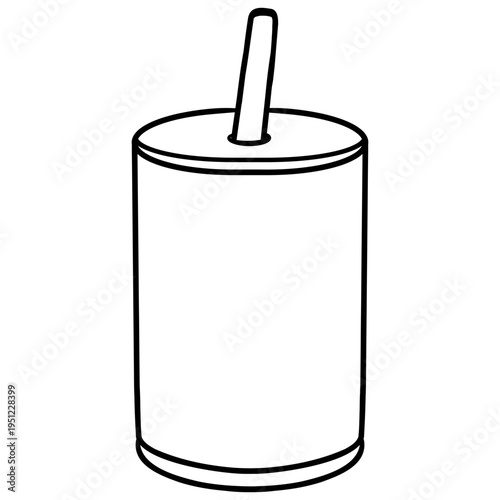 soda can with straw
