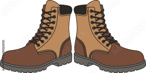 Brown and tan work boots