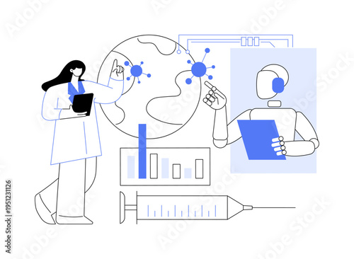 AI in Predicting and Preventing Pandemics abstract concept vector illustration.