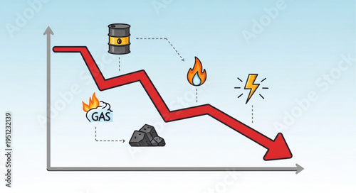 Declining Energy Prices - A Visual Representation of Market Trends.