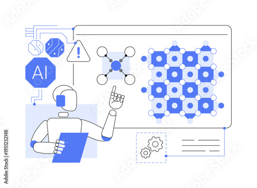 AI-Enhanced Qubit Error Correction Optimization abstract concept vector illustration.