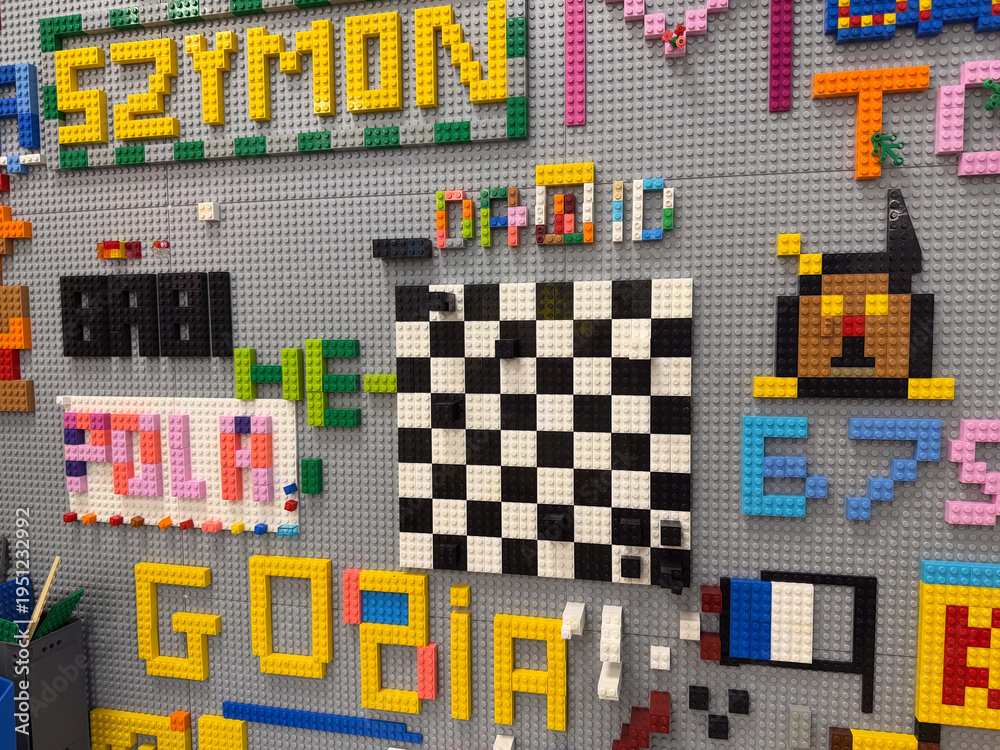 Fototapeta premium Lego checkerboard wall art