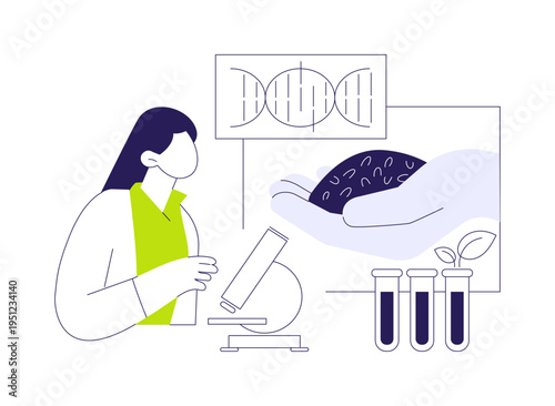 Genetically modified seeds isolated cartoon vector illustrations.
