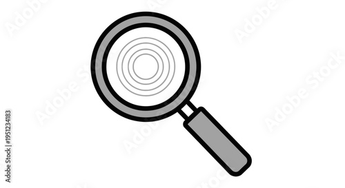 Magnifying glass icon with handle.