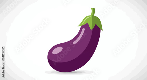 Purple eggplant vegetable cartoon style.