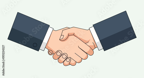 Business handshake between two people.