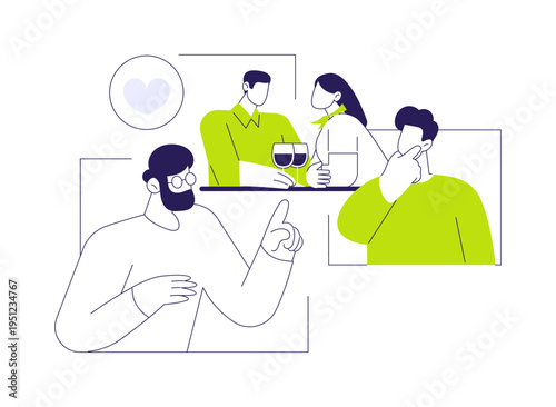 Dating coach isolated cartoon vector illustrations.