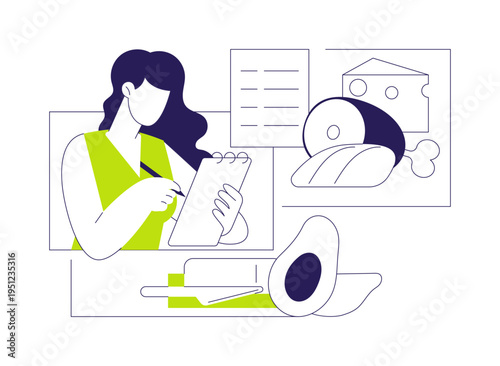 Ketogenic diet isolated cartoon vector illustrations.