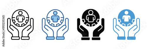 Corporate governance icon, multi-style vector symbols for company leadership