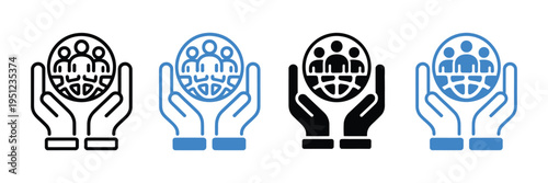 Corporate governance icon, multi-style vector symbols for company leadership
