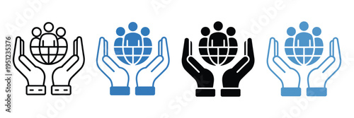Corporate governance icon, multi-style vector symbols for company leadership