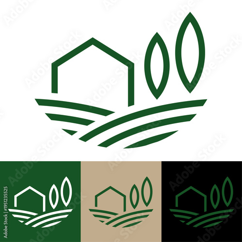 logo paysagiste entretien jardin extérieur paysan agriculteur