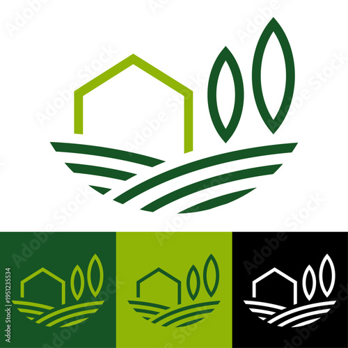 logo paysagiste entretien jardin extérieur paysan agriculteur