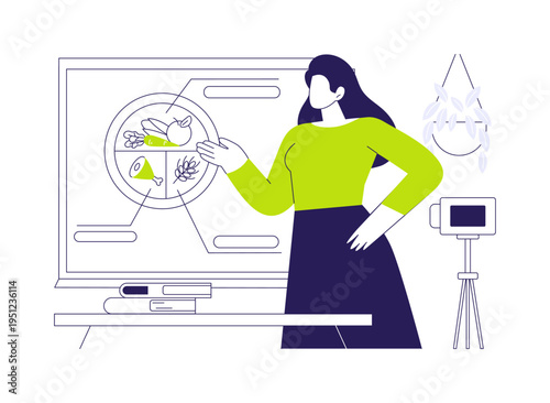 Healthy plate isolated cartoon vector illustrations.