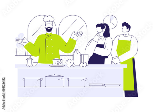 Cooking classes isolated cartoon vector illustrations.